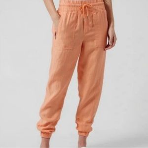 Athleta Cabo Linen Jogger Pants sz 4Tall